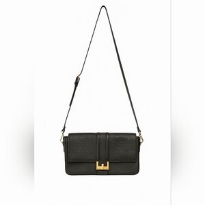 ANTONIO MELANI Vintage Elegant Black Leather Shoulder Bag